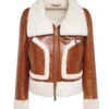 Women B3 Shearling Brown Leather Jacket 2 Women B3 Shearling Brown Leather Jacket -Us Military Jacket Women B3 Shearling Brown Leather Jacket
