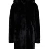 Women’s Black Faux Fur Hooded Coat