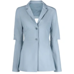 Women’s Blue Nylon Pea Coat