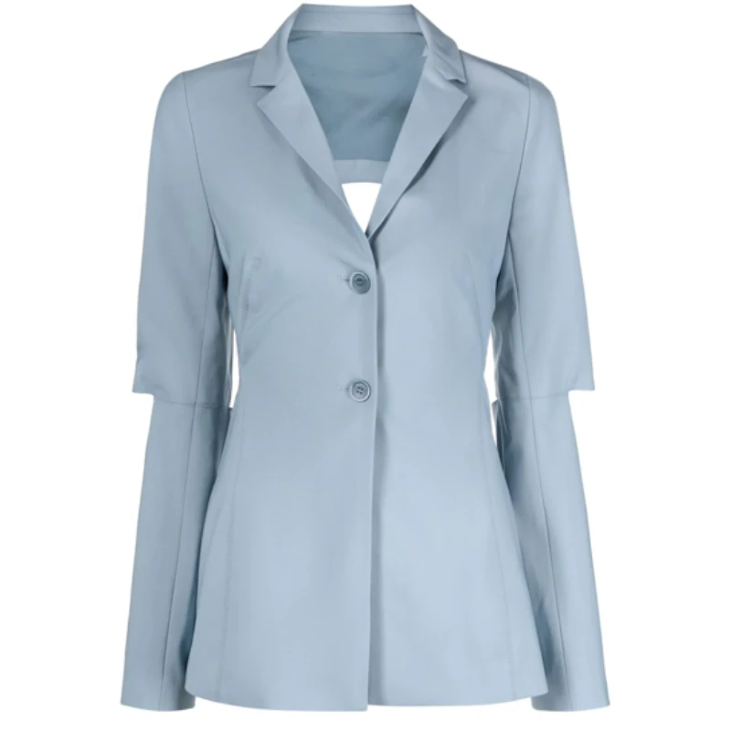 Women’s Blue Nylon Pea Coat 3 Women’s Blue Nylon Pea Coat