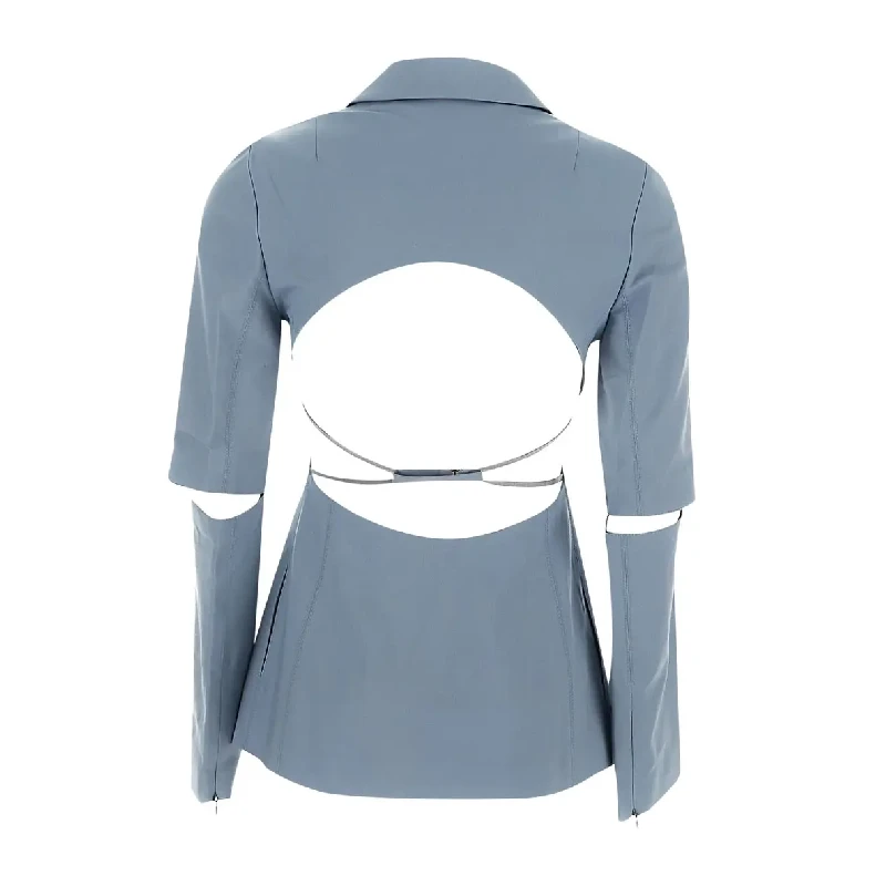 Women’s Blue Nylon Pea Coat 4 Women’s Blue Nylon Pea Coat - Image 2