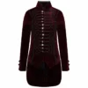 Women’s Burgundy Velvet Gothic Parade Tailcoat -Us Military Jacket Womens Burgundy Velvet Gothic Parade Tailcoat 1