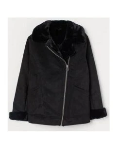 Women’s Faux Fur Collar Black Jacket