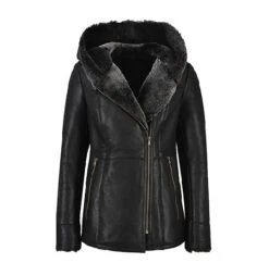 Women’s Hooded Black Long Coat