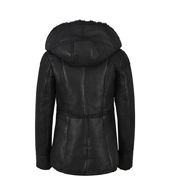 Women’s Hooded Black Long Coat 4 Women’s Hooded Black Long Coat - Image 2