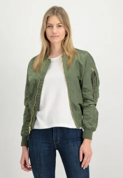 Women’s Ma-1 Green Bomber Jacket -Us Military Jacket Womens Ma 1 Green Bomber Jacket 1