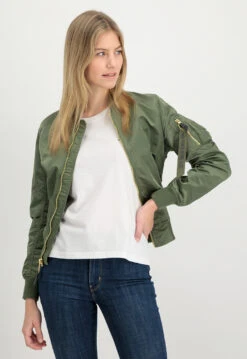 Women’s Ma-1 Green Bomber Jacket -Us Military Jacket Womens Ma 1 Green Jacket 1