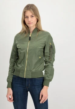 Women’s Ma-1 Green Bomber Jacket -Us Military Jacket Womens Ma 1 Green Jacket