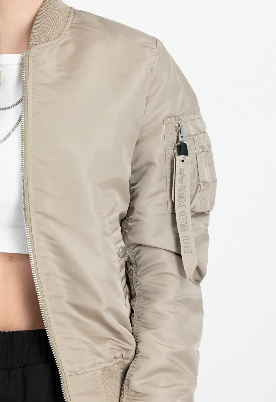 Women’s Ma-1 Vintage Sand Bomber Jacket 8 Women’s Ma-1 Vintage Sand Bomber Jacket - Image 6