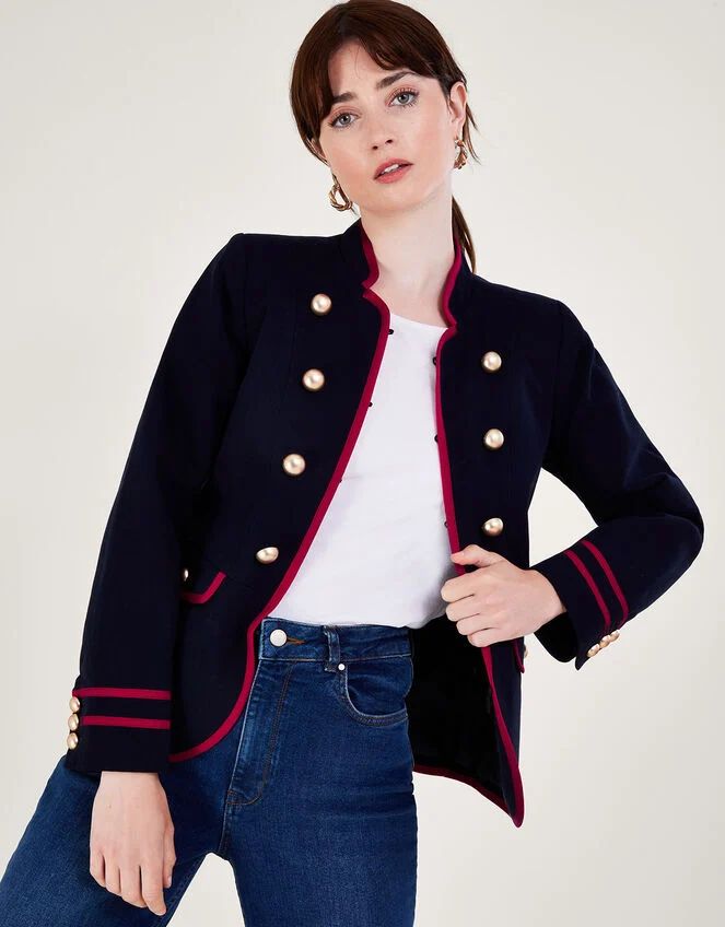Women’s Megan Navy Blue Military Parade Jacket 3 Women’s Megan Navy Blue Military Parade Jacket