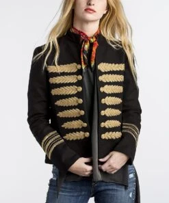 Womens Military Black Parade Jacket