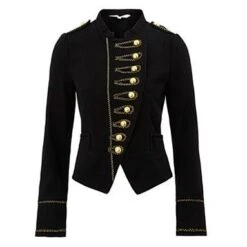 Womens Military Black Wool Parade Jacket