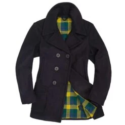 Women’s Navy Blue Wool Peacoat