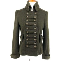 Women’s Olive Green Military Parade Jacket