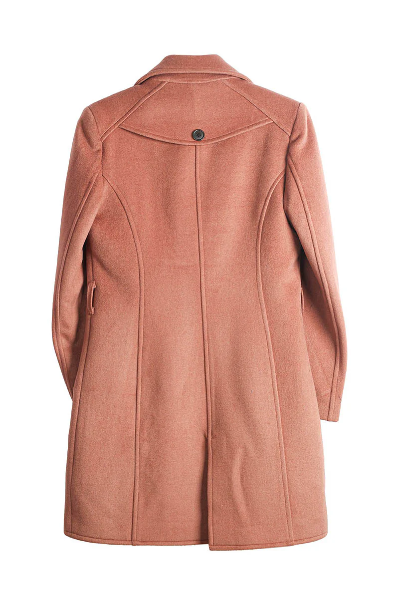 Women’s Peach Double Breasted Long Coat 4 Women’s Peach Double Breasted Long Coat - Image 2