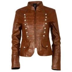 Women’s Real Leather Brown Parade Jacket