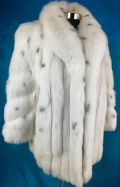 Women’s Winter Fluffy Real Fox Fur White Coat -Us Military Jacket Womens Vintage Warm Real Fox Fur Made White Coat