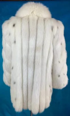 Women’s Winter Fluffy Real Fox Fur White Coat -Us Military Jacket Womens Vintage Warm Real Fox Fur Made White Winter Coat 1