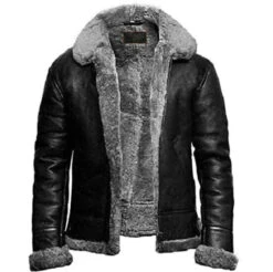 Shearling Grey B3 Bomber Leather Jacket