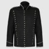 Men’s Black Hussar Steampunk Cotton Jacket -Us Military Jacket black hussur military parade jacket