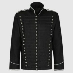 Men’s Black Hussar Steampunk Cotton Jacket