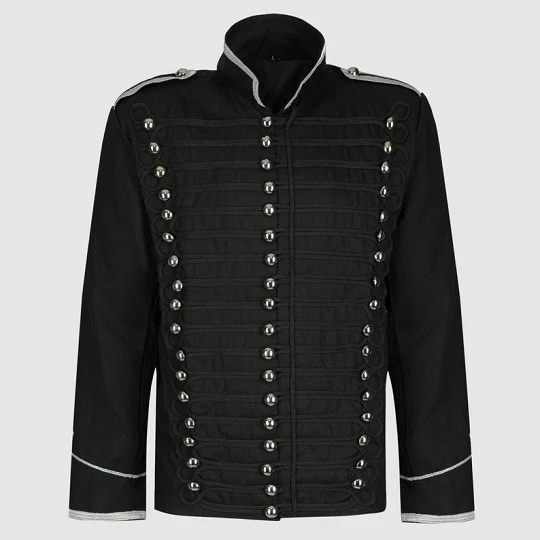Men’s Black Hussar Steampunk Cotton Jacket 3 Men’s Black Hussar Steampunk Cotton Jacket