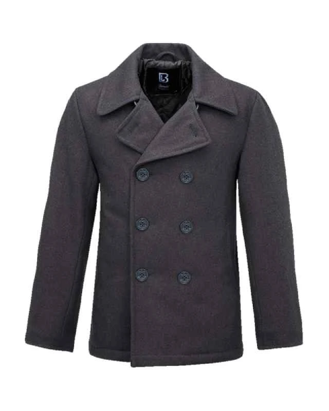 Brandit Grey Anthracite Pea Coat 3 Brandit Grey Anthracite Pea Coat