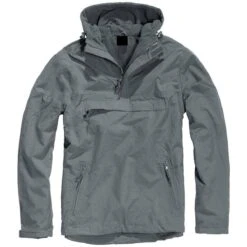 Windbreaker Anthracite Grey Hooded Jacket