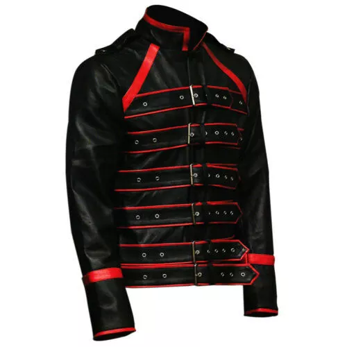 Freddie Mercury Black Leather Military Parade Jacket 4 Freddie Mercury Black Leather Military Parade Jacket - Image 2