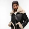 Faux Shearling Oversized Aviator Jacket -Us Military Jacket gd