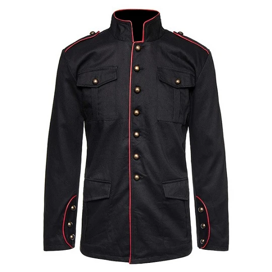 Men’s Gothic Steampunk Drummer Military Long Jacket 3 Men’s Gothic Steampunk Drummer Military Long Jacket