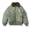 Custom Japan Embroidery Olive Jacket -Us Military Jacket houston custom japan embroidery jacket