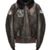 G-1 Goat Leather Flight Jacket -Us Military Jacket houston usn g 1 goat leather flight jacket with patches