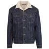 Retro Sherpa Denim Military Jacket -Us Military Jacket lee denim jacket sherpa dark front