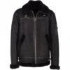Luxury Eredin Sheepskin Pilot Black Jacket -Us Military Jacket luxury sheepskin pilot jacket black