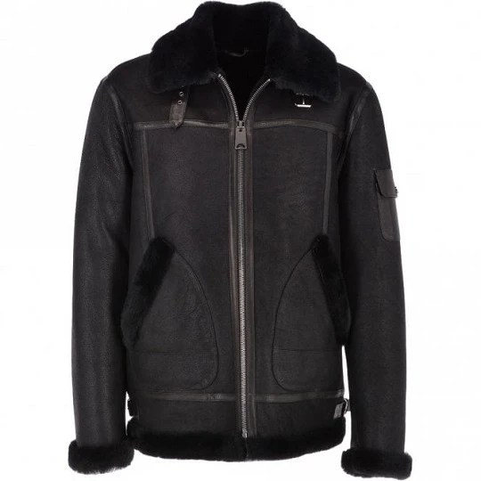 Luxury Eredin Sheepskin Pilot Black Jacket 3 Luxury Eredin Sheepskin Pilot Black Jacket