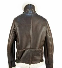 Men B3 Sheepskin Brown Bomber Jacket 5 Men B3 Sheepskin Brown Bomber Jacket -Us Military Jacket men brown b3 bomber shearling jacket 1 1
