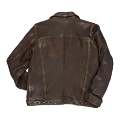 Stonewashed Leather Jean Brown Jacket -Us Military Jacket stonewashed leather jean jacket mens brown back cockpit usa z21w012 720x