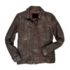 Stonewashed Leather Jean Brown Jacket