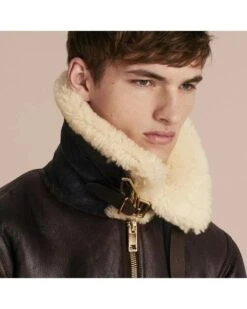Men’s Shearling Aviator Jacket -Us Military Jacket t5