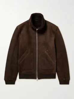 Funnel Neck Shearling Jacket