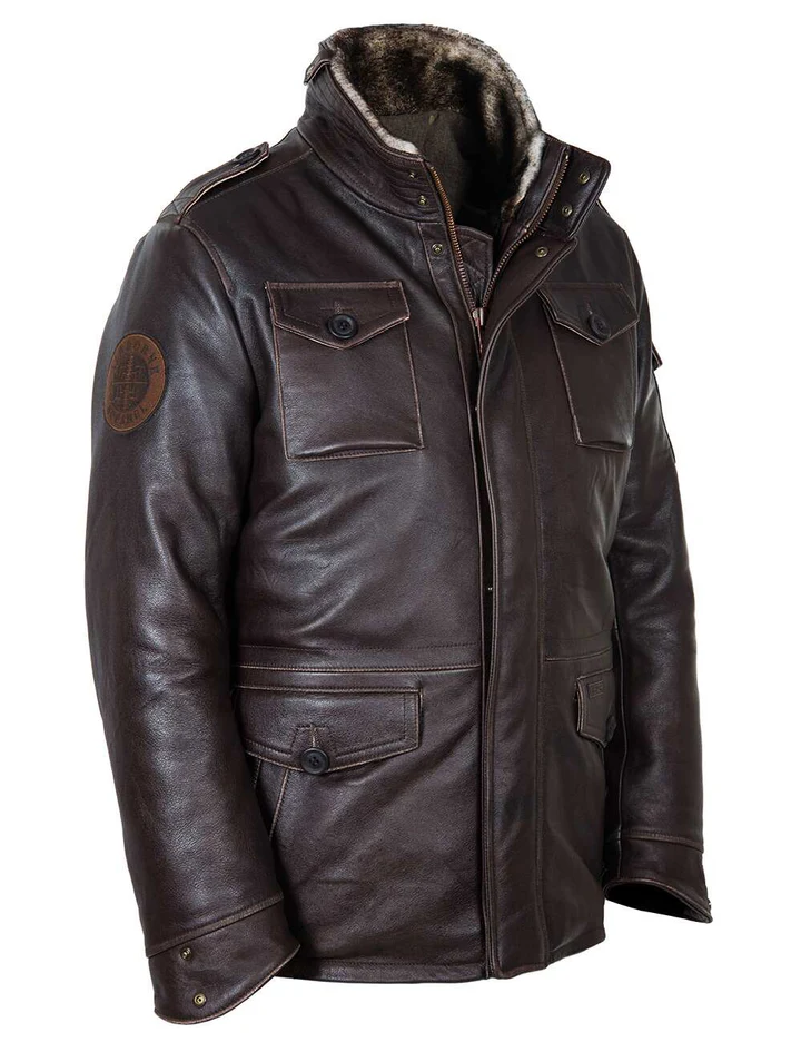 М-65 Sniper Brown Leather Field Jacket 4 М-65 Sniper Brown Leather Field Jacket - Image 2